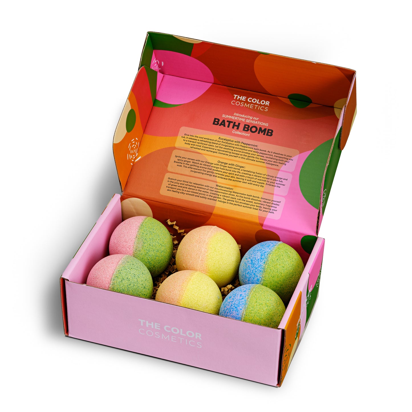 Vegan Bath Bombs – Set of 6 Cruelty-Free, Kid-Safe Fizzy Bath Balls | Natural Essential Oils | Gift Set for Women & Children