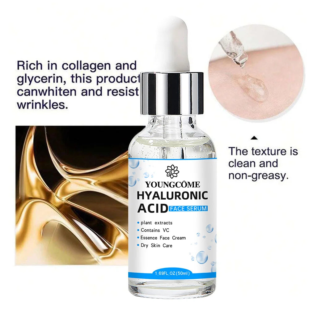 Key ingredients of YOUNGCOME serum – hyaluronic acid, vitamin C, and plant extracts