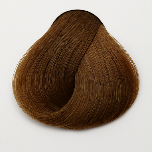 Hair swatch of Ombra 6.32 Dark Golden Blonde – rich golden-blonde tone with beige undertones, suitable for warm, natural color results
