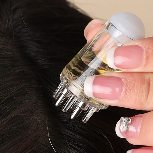 Mini Scalp Oil Applicator & Hair Massage Comb – 6ml Liquid Serum Dispenser | Nourishing Essential Oil Brush for Hair & Scalp Care